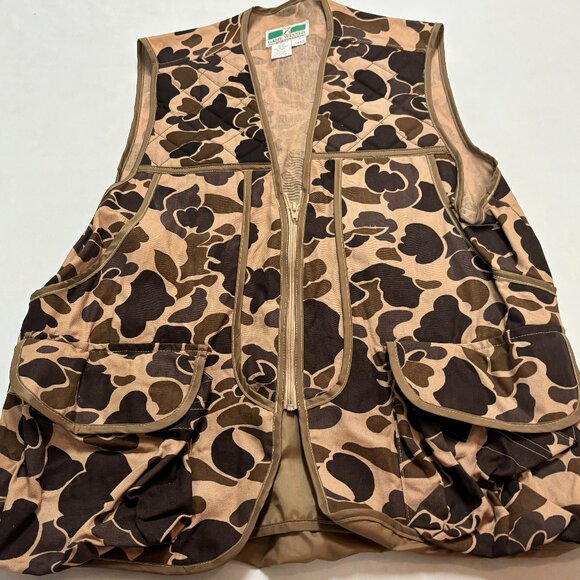 ~~Vintage Game Winner Camo Hunting Vest Mens M Canvas Fowl Duck Camouflage - Picture 1 of 4